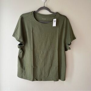 Old navy bestee crop t-shirt 2X army green modal cotton tee NWT plus sz fashion